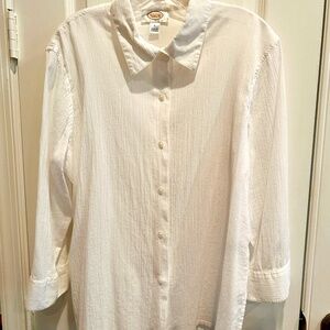 NWOT Talbots White Cotton Shirt Large